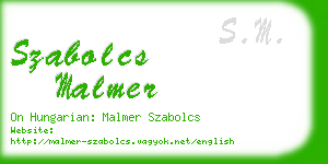 szabolcs malmer business card